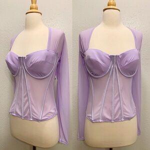 Shades Of Blonde Purple Bustier Corset Top